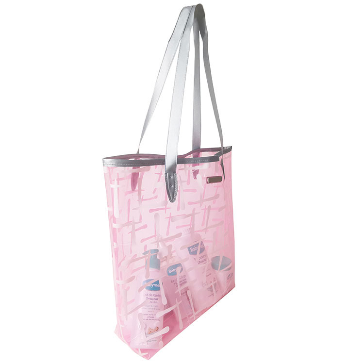 PVC Shopping Bag with Leather Handle